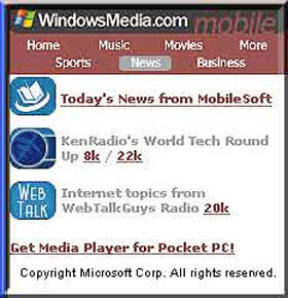WebTalkGuys Radio Webcast makes cut as Windows portal for Pocket PC