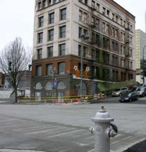 The historic Luzon Building, at the corner of 13th St. and Pacific Ave.  California-based Horizon Partners, Inc. will begin renovations on the site this spring, with plans to develop the existing building into high-end residential and commercial  spaces. (PHOTO BY TODD MATTHEWS)