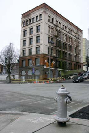 The historic Luzon Building, at the corner of 13th St. and Pacific Ave.  California-based Horizon Partners, Inc. will begin renovations on the site this spring, with plans to develop the existing building into high-end residential and commercial  spaces. (PHOTO BY TODD MATTHEWS)