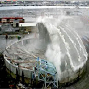 The first of two Alumina Domes (pictured) was demolished last weekend. (PHOTO COURTESY PORT OF TACOMA)