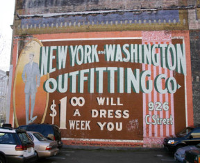 A beautifully restored ghost mural on Broadway, on the side of the Pythian Temple, recalls a different era. (PHOTO BY BOBBIE BRAN)