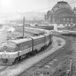 An ancestor of the Coast Starlight leaves Union Station in 1968. (PHOTO COURTESY JIM FREDERICKSON)