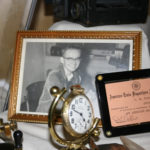 Among the items on display are Fredrickson's timepiece, lifetime certificate from the American Train Dispatchers Association, and a photograph of Fredrickson at work as a telegraph operator. (PHOTO BY TODD MATTHEWS)