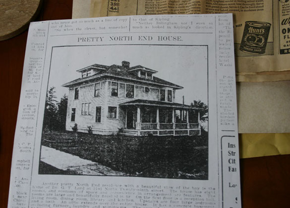 A photograph published in the Sept. 30, 1906 edition of the Tacoma Daily Ledger depicts her two-story home with big windows and a wrap-around porch. (PHOTO BY TODD MATTHEWS)
