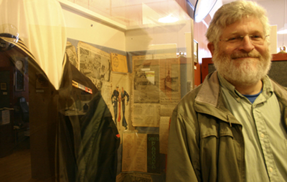 "We want to encourage private collectors to not just leave their stuff at home but display them at our society," says Tacoma Historical Society member Tom Stenger, whose collection of maritime memorabilia comprises a new exhibit at the society's downtown exhibit center. "There are great public collections. But our philosophy here is that we want private collectors to show their stuff so people can see their exhibits." (PHOTO BY TODD MATTHEWS)