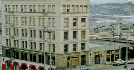 A Historic photo of the Luzon Building in downtown Tacoma. (COLUMBIA CORNERSTONE DEVELOPMENT COMPANY PHOTO COLLECTION 2008-7, COURTESY OF WEYERHAEUSER ARCHIVES)