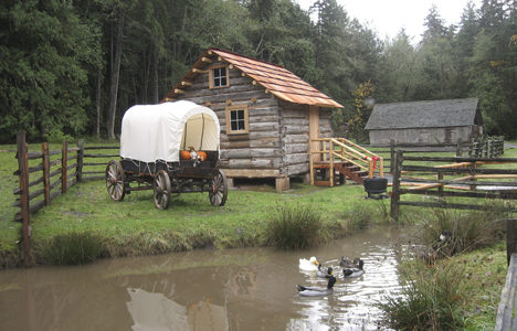 The restored 1885 Anderson log cabin at Pioneer Farm Museum. (PHOTO COURTESY BOB PETERS)