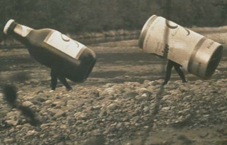 A poster from the 'Wild Rainier' ad campaign from Rainier Brewery is part of the Washington State History Museum's exhibit 'Icons of Washington History.' The exhibit includes one of the original beer bottle costumes featured in the advertisements. (IMAGE COURTESY WASHINGTON STATE HISTORY MUSEUM)