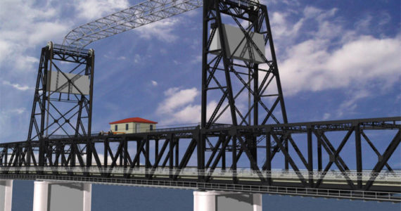 Tacoma's Murray Morgan Bridge painted black. (IMAGE COURTESY CITY OF TACOMA)