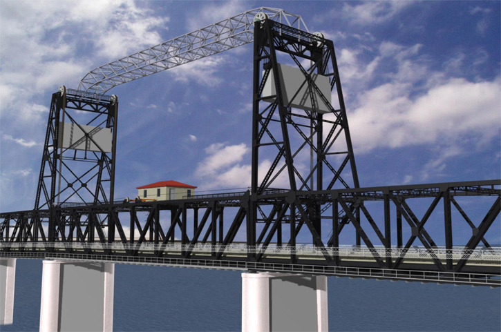 Tacoma's Murray Morgan Bridge painted black. (IMAGE COURTESY CITY OF TACOMA)