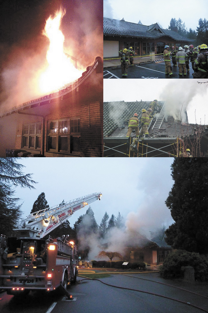 The pagoda at Point Defiance Park was on fire Friday morning. (PHOTOS COURTESY TACOMA FIRE)