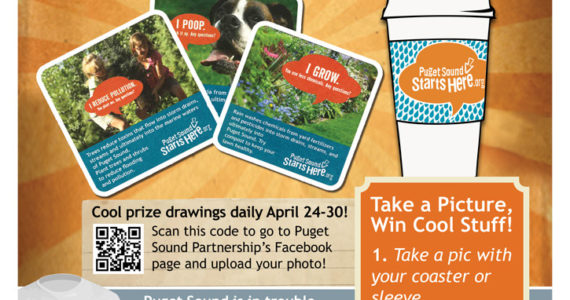 Coasters, coffee sleeves, prizes promote 'Puget Sound Starts Here' campaign