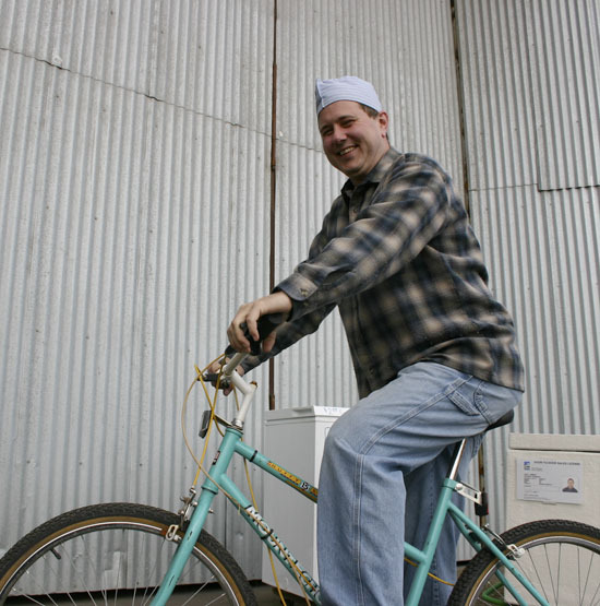 "A lot of it is just getting out there and doing it," says bicycle ice cream vendor Jeff Smeed. "That's the beauty of being on a bike. If you're sitting there and not selling ice cream, go somewhere else. You know the neighborhoods. Go into the neighborhoods and parks where people gather." (PHOTO BY TODD MATTHEWS)