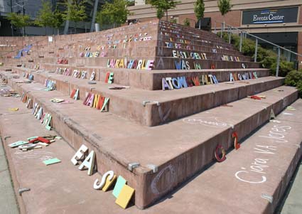 "Words" in Tollefson Plaza. (FILE PHOTO BY TODD MATTHEWS)