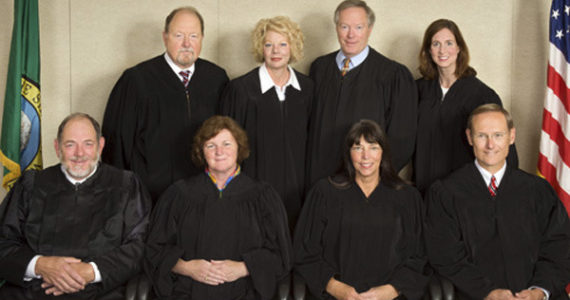 Pierce County District Court Judges Franklin L. Dacca, Karla E. Buttorff, Pat O'Malley, Claire Sussman, James R. Heller, Margaret Vail Ross, Judy Rae Jasprica, and Jack F. Nevin. (PIERCE COUNTY)