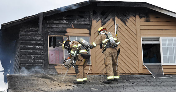 Tacoma fire fighters responded Monday afternoon to a house fire in the 3400 block of 55th Avenue in Northeast Tacoma. (PHOTO COURTESY TACOMA FIRE DEPARTMENT)