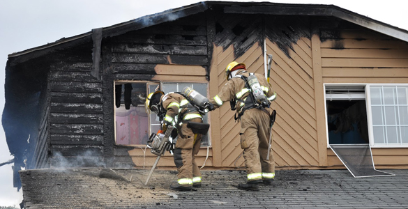 Tacoma fire fighters responded Monday afternoon to a house fire in the 3400 block of 55th Avenue in Northeast Tacoma. (PHOTO COURTESY TACOMA FIRE DEPARTMENT)