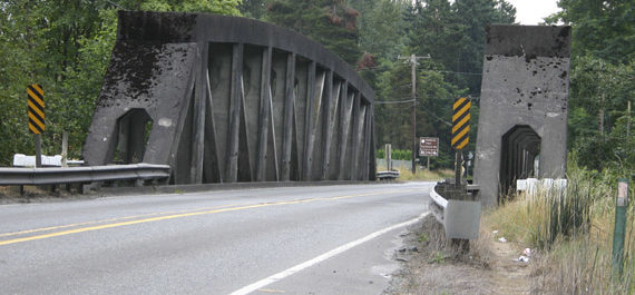 The concrete McMillin Bridge has a long history in Pierce County. Built in 1934, it is an important section of State Route 162 that connects Orting to Sumner. The bridge is listed on the National Register of Historic Places and was designed by Homer M. Hadley, whose work contributed to bridges spanning rivers, lakes and creeks throughout Washington State. (PHOTO BY TODD MATTHEWS)