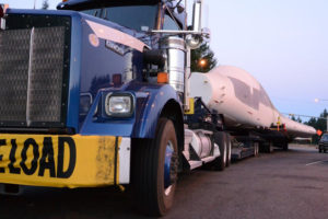 Drivers were surprised to see a supersonic jet bomber fuselage heading up Interstate 5 overnight last weekend. (PHOTO COURTESY WSDOT)