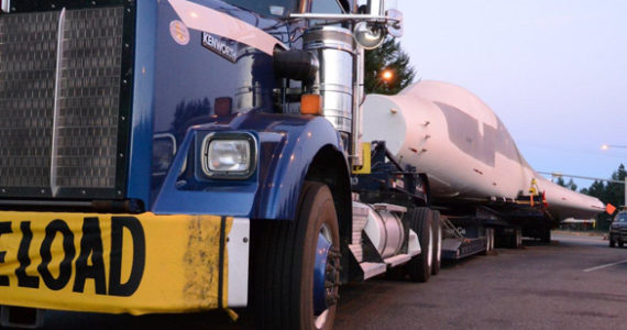 Drivers were surprised to see a supersonic jet bomber fuselage heading up Interstate 5 overnight last weekend. (PHOTO COURTESY WSDOT)