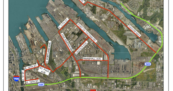 City of Tacoma Heavy Haul Industrial Corridor Map. (IMAGE COURTESY CITY OF TACOMA)