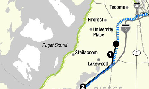 Point Defiance  Bypass Project Map. (IMAGE COURTESY WSDOT)