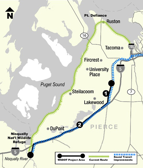 Point Defiance  Bypass Project Map. (IMAGE COURTESY WSDOT)