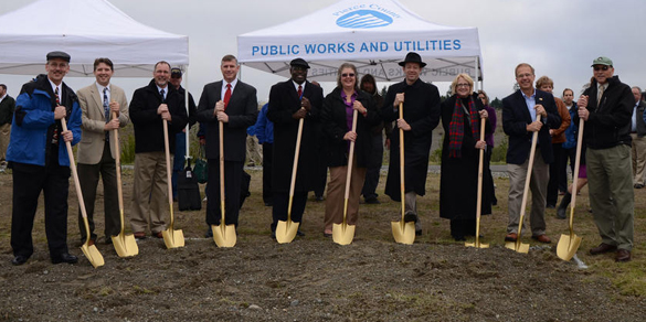 Pierce County officials marked the start of construction on the Chambers Creek Regional Wastewater Treatment Plant expansion with a groundbreaking ceremony Thursday morning. (PHOTO COURTESY PIERCE COUNTY)