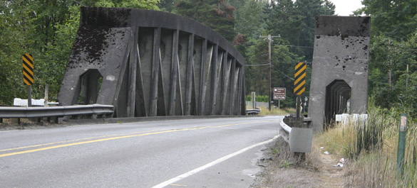 The concrete McMillin Bridge has a long history in Pierce County. Built in 1934, it is an important section of State Route 162 that connects Orting to Sumner. The bridge is listed on the National Register of Historic Places and was designed by Homer M. Hadley, whose work contributed to bridges spanning rivers, lakes and creeks throughout Washington State. (PHOTO BY TODD MATTHEWS)