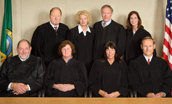 Top row (from left): Franklin L. Dacca, Karla E. Buttorff, Pat O'Malley and Claire Sussman. Bottom row (from left): James R. Heller, Margaret Vail Ross, Judy Rae Jasprica and Jack F. Nevin. (PHOTO COURTESY PIERCE COUNTY)