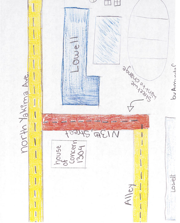 Lowell Elementary School students prepared more than a dozen hand-drawn maps of the area and the section of the street to be renamed. (IMAGE COURTESY LOWELL ELEMENTARY SCHOOL)