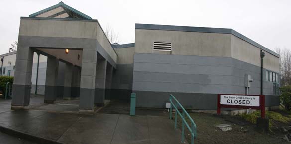 More than two years after it was shuttered due to budget cuts, the former Swan Creek Library building on Tacoma's east side appears poised to be sold. (PHOTO BY TODD MATTHEWS)