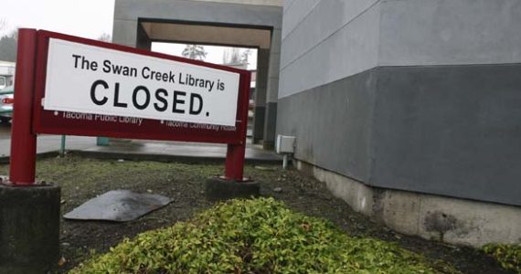 More than two years after it was shuttered due to budget cuts, the former Swan Creek Library building on Tacoma's east side appears poised to be sold. (PHOTO BY TODD MATTHEWS)