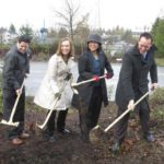 Tacoma City Councilmembers Ryan Mello and Lauren Walker joined Mayor Marilyn Strickland and Central Neighborhood Council Chair Justin Leighton in December to break ground on the South Sprague Avenue enhancement project. (PHOTO COURTESY CITY OF TACOMA)