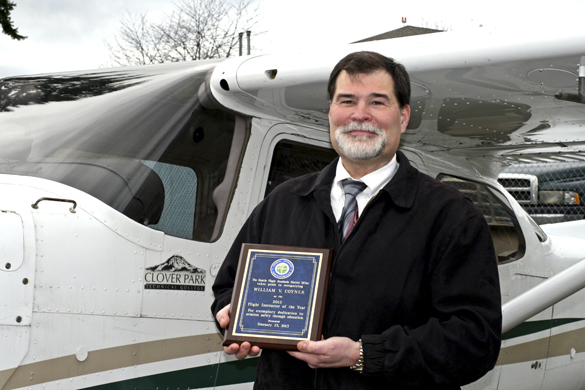 Clover Park Technical College's chief flight instructor, Bill Coyner, has been named the 2012 Flight Instructor of the Year by the Northwest Mountain Region Federal Aviation Administration. (PHOTO COURTESY CLOVER PARK TECHNICAL COLLEGE)