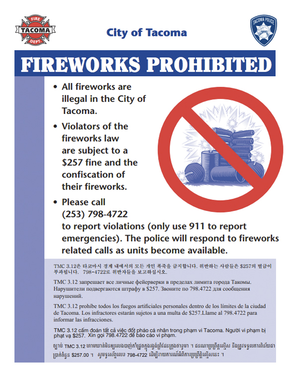 City of Tacoma: Campaign begins to curb illegal fireworks over Independence Day