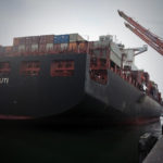 The ZIM Djibouti, the largest container ship ever to call in Tacoma, arrived at the Port of Tacoma on July 10. (PHOTO COURTESY PORT OF TACOMA)