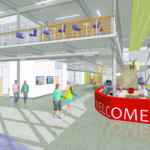 A preliminary design image for the University of Washington Tacoma and the YMCA of Pierce and Kitsap Counties University Y Student Center. The three-story, 70,238-square-foot building will serve UW Tacoma students, faculty and staff, YMCA members and the community. (IMAGE COURTESY UW TACOMA / MCGRANAHAN ARCHITECTS)