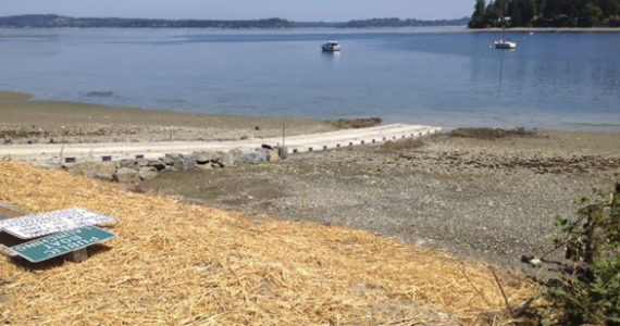 Pierce County Public Works crews are nearly finished rehabilitating the A Street KPS boat launch in the community of Home near Carr Inlet. The boat launch was closed on July 15 to allow crews to replace the existing ramp structure with concrete panels purchased from the Washington Department of Fish and Wildlife. According to Pierce County officials, work should be completed this week, with the exception of some paving. (PHOTO COURTESY PIERCE COUNTY)