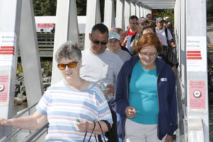 Guests board Argosy's Lady Mary for the second of five free boat tours of the Port of Tacoma during the annual Tacoma Maritime Fest. More than 1,000 people participated in the tours, which offered a ship-side view of the Port of Tacoma and its operations. (PHOTO COURTESY PORT OF TACOMA)