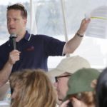 Port of Tacoma State Government Affairs Manager Sean Eagan served as a tour guide during a boat tour as part of the annual Tacoma Maritime Fest. The tours offered a ship-side view of the Port of Tacoma and its operations.  (PHOTO COURTESY PORT OF TACOMA)