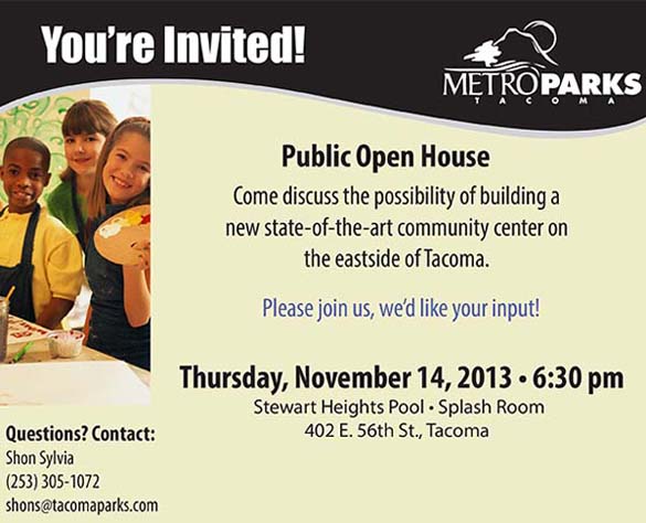 Metro Parks Tacoma: Open house planned for Eastside Community Center