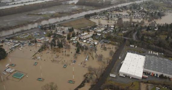 The Puyallup River in Pierce County floods following a January 2009 storm. (PHOTO COURTESY PIERCE COUNTY)