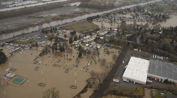 The Puyallup River in Pierce County floods following a January 2009 storm. (PHOTO COURTESY PIERCE COUNTY)