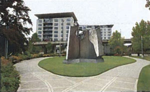 The publicly-owned bronze sculpture "Sun King" was created in 1976 by Oregon artist Thomas Morandi. It was originally installed outside the former Sheraton Hotel in downtown Tacoma. Five years ago, however, it was placed in storage to make way for a new sculpture. "Sun King" could be put on display again, this time at a park (pictured) near Thea Foss Waterway. (IMAGE COURTESY CITY OF TACOMA)