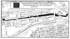 A stretch of railroad currently owned by the City of Tacoma and used for Sounder commuter rail service could soon be sold to Sound Transit. (IMAGE COURTESY CITY OF TACOMA)