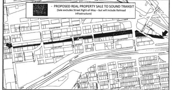 A stretch of railroad currently owned by the City of Tacoma and used for Sounder commuter rail service could soon be sold to Sound Transit. (IMAGE COURTESY CITY OF TACOMA)