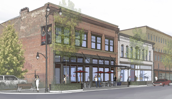 Two historically significant buildings in Tacoma's Hilltop neighborhood could be developed into mixed-use centers. (IMAGE COURTESY BLRB ARCHITECTS)