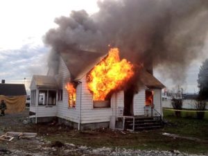 Tacoma firefighters were in Fife Tuesday to hone their skills under live fire conditions. Four engine crews from five different fire stations battled the controlled blaze, which was set at a vacant house in the 6200 block of 16th Street East and on property owned by Tacoma RV Center in Fife. (PHOTO COURTESY TACOMA FIRE DEPARTMENT)