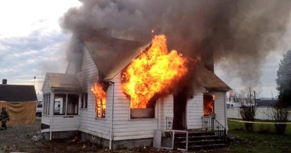 Tacoma firefighters were in Fife Tuesday to hone their skills under live fire conditions. Four engine crews from five different fire stations battled the controlled blaze, which was set at a vacant house in the 6200 block of 16th Street East and on property owned by Tacoma RV Center in Fife. (PHOTO COURTESY TACOMA FIRE DEPARTMENT)